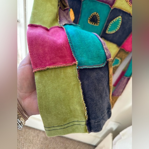 Anthropologie Colorful Patchwork Long Sleeve Top - Picture 3 of 10